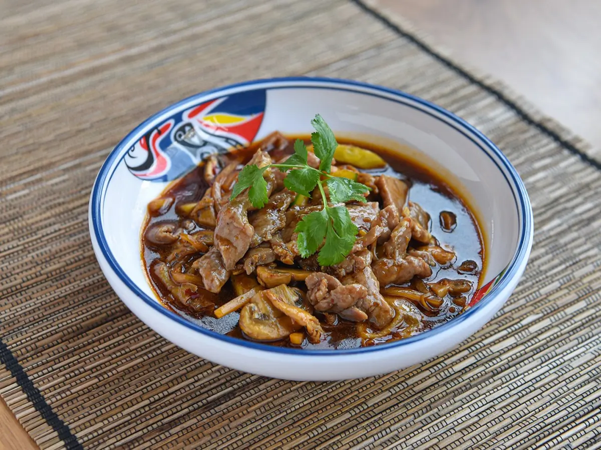 Pacifc-Asian-Cuisine-Chinese-restaurant-Stir-Fried-Beef-with-Sauce-RI Stir - Fried Beef with Sauce has tender slices of beef stir - fried with sauce and vegetables